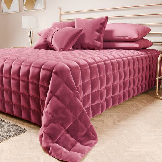 PETTI Trapuntino Copriletto Primaverile Autunnale in Velluto Double Face Fucsia Presa