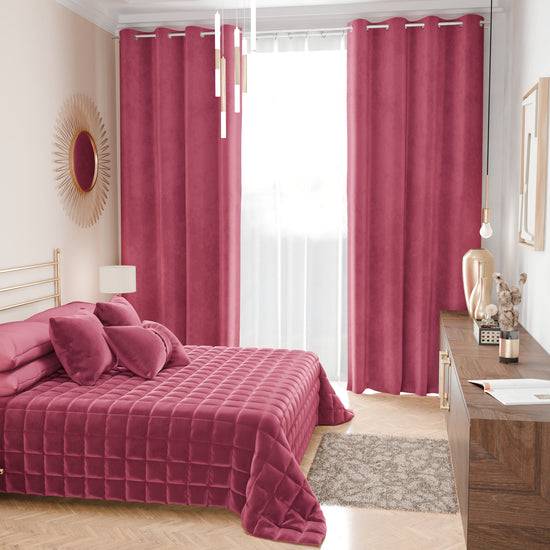PETTI Trapuntino Copriletto Primaverile Autunnale in Velluto Double Face Fucsia Presa
