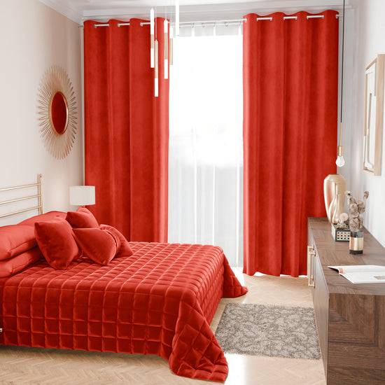 PETTI Trapuntino Copriletto Primaverile Autunnale in Velluto Double Face Rosso In Vendita