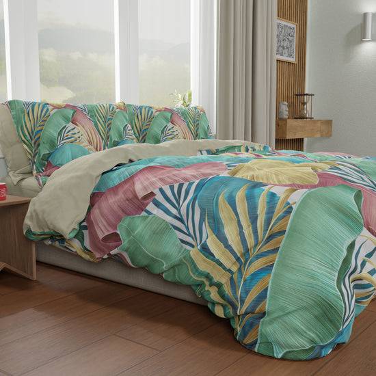PETTI Copripiumino Matrimoniale, Singolo, Una Piazza e Mezza, Tropical Multicolor Qualità Garantita