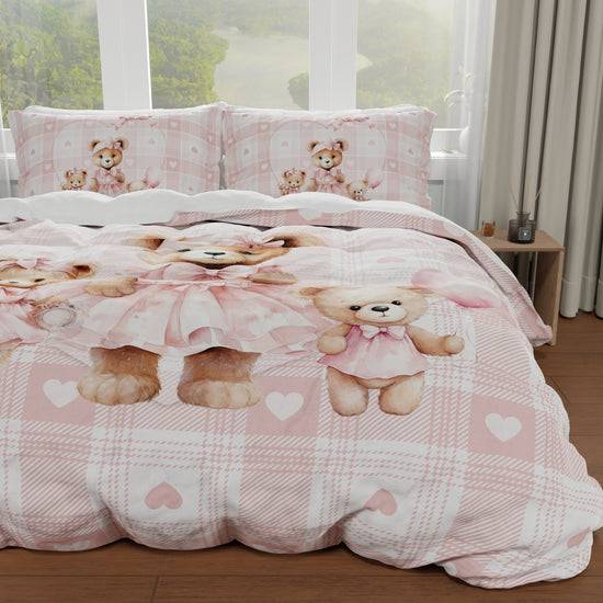 PETTI Copripiumino Matrimoniale, Singolo, Una Piazza e Mezza, Teddy Love Rosa Negozi Online