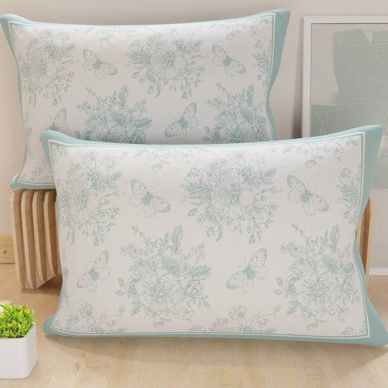 PETTI Federe, Federe Cuscini in Stampa Digitale, Botanic Celeste Fino al 65% di sconto