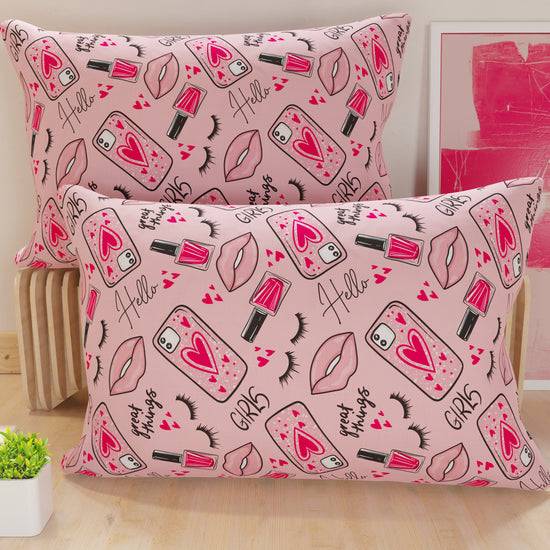 PETTI Federe Cuscini in Stampa Digitale, Lipstick Rosa