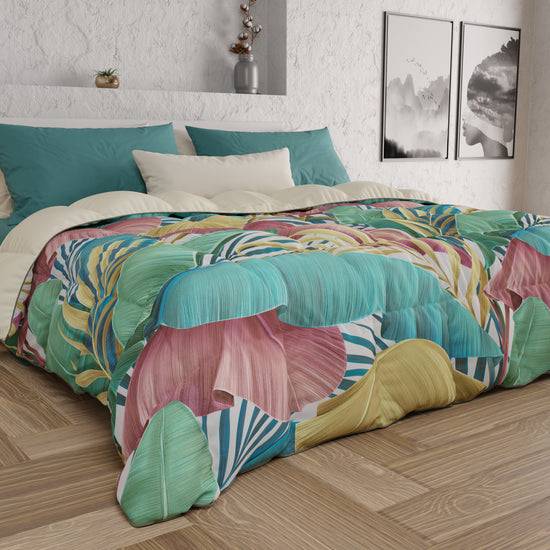 PETTI Piumone, Trapunta Matrimoniale, Singola, Piazza e Mezza Tropical Multicolor Vendita Economica
