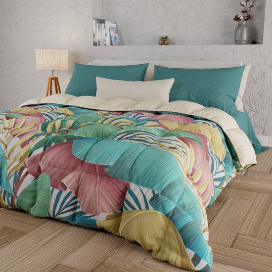 PETTI Piumone, Trapunta Matrimoniale, Singola, Piazza e Mezza Tropical Multicolor Vendita Economica