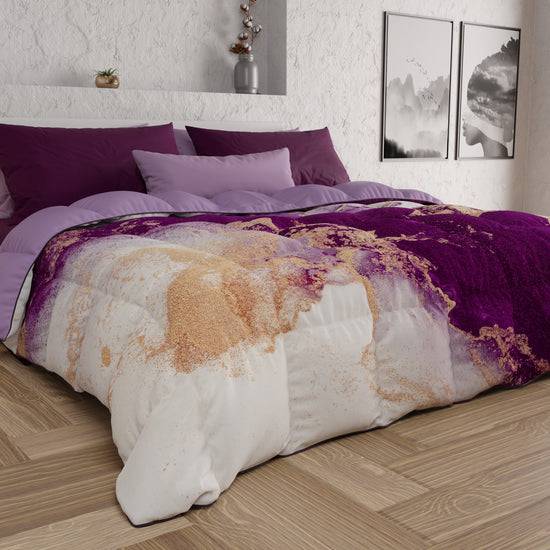 PETTI Piumone, Trapunta Matrimoniale, Singola, Piazza e Mezza, Marble-Viola Nuova