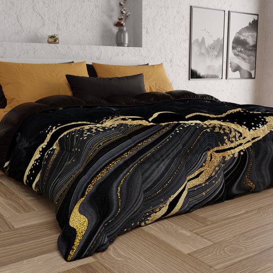 PETTI Piumone, Trapunta Matrimoniale, Singola, Piazza e Mezza, Marble-Nero Negozio online di fabbrica