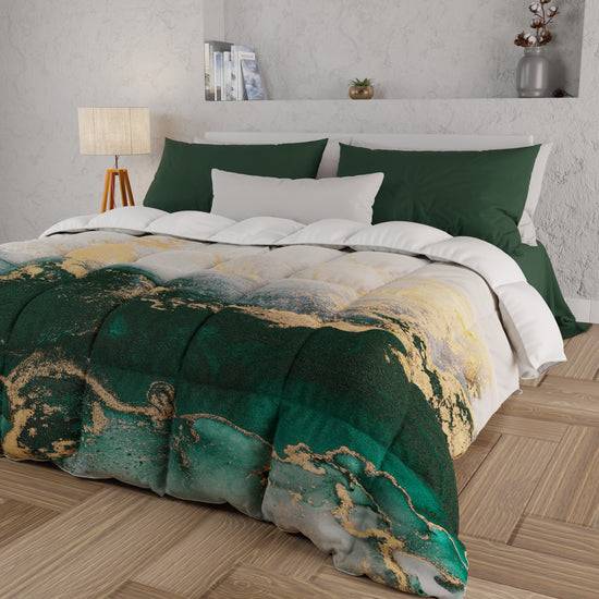 PETTI Piumone, Trapunta Matrimoniale, Singola, Piazza e Mezza, Marble-Smeraldo Offerta speciale