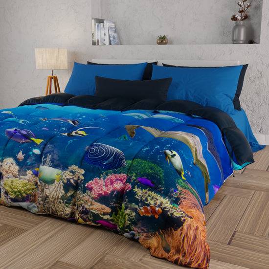 PETTI Piumone, Trapunta Matrimoniale, Singola, Piazza e Mezza, Acquario Comprare a buon mercato