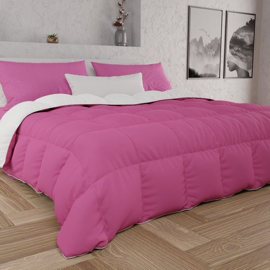 PETTI Piumone Trapunta Matrimoniale, Singola, Piazza e Mezza, Fucsia Bianco Grande vendita