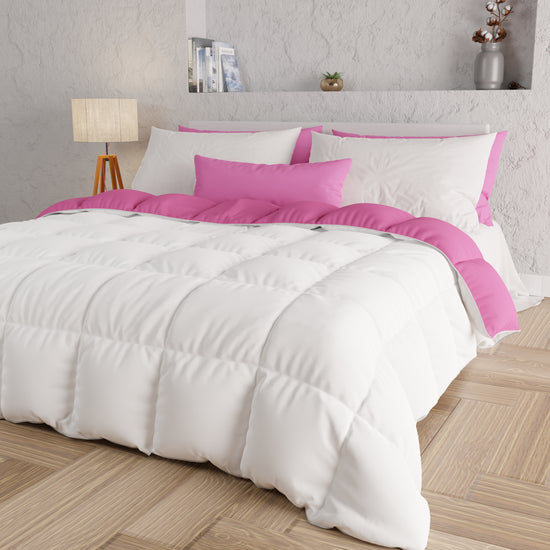 PETTI Piumone Trapunta Matrimoniale, Singola, Piazza e Mezza, Fucsia Bianco Grande vendita