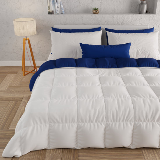 PETTI Piumone Trapunta Matrimoniale, Singola, Piazza e Mezza, Blu Bianco Offerta natalizia
