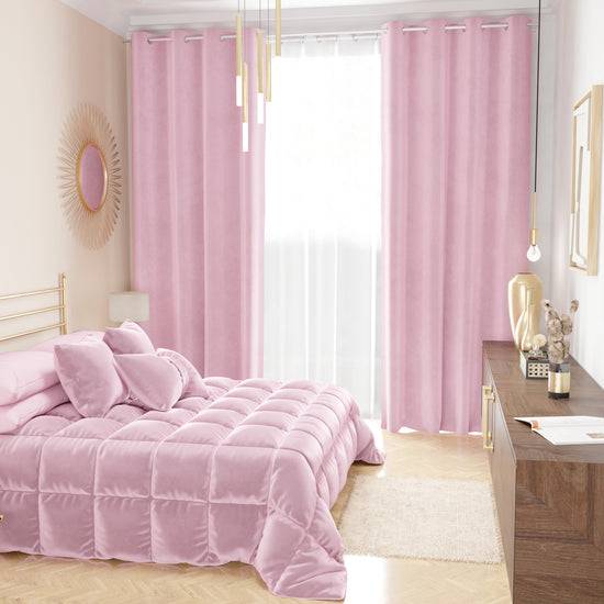 PETTI Trapunta, Trapunta Invernale Double Face in Morbido e Caldo Velluto Rosa Offerta Anniversario