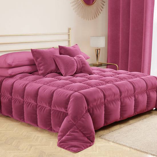PETTI Trapunta, Trapunta Invernale Double Face in Morbido e Caldo Velluto Fucsia Latest fashion