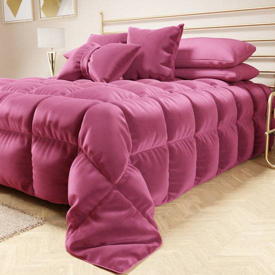 PETTI Trapunta, Trapunta Invernale Double Face in Morbido e Caldo Velluto Fucsia Latest fashion