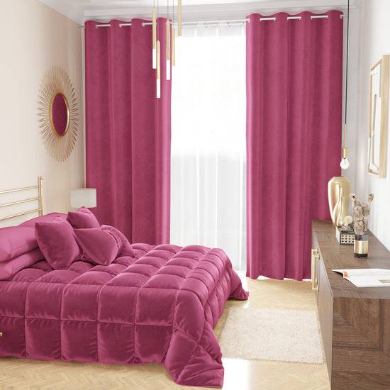 PETTI Trapunta, Trapunta Invernale Double Face in Morbido e Caldo Velluto Fucsia Latest fashion