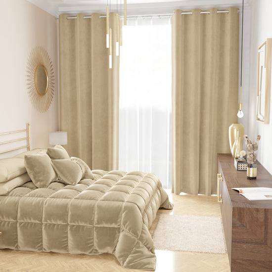 PETTI Trapunta, Trapunta Invernale Double Face in Morbido e Caldo Velluto Panna Lightning offer