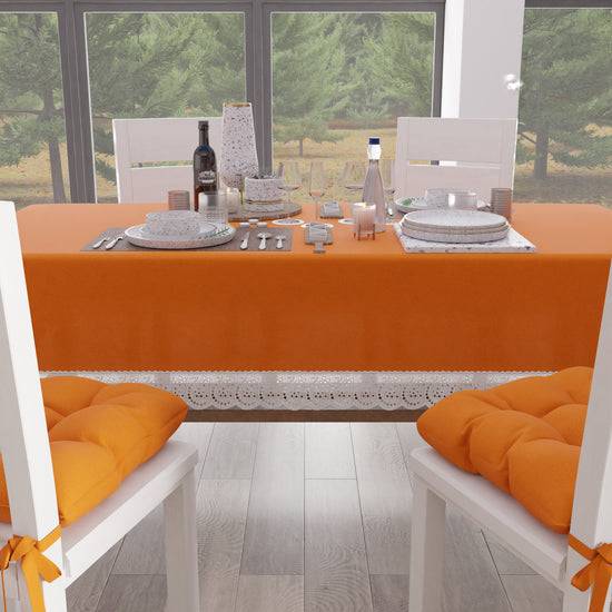 PETTI Tovaglia da Tavola Shabby Chic Copritavolo con Pizzo e Fiocchi Arancio Ultimi tre giorni