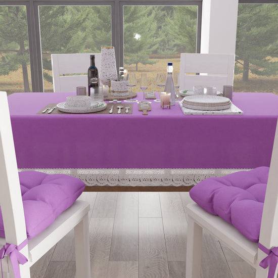 PETTI Tovaglia da Tavola Shabby Chic Copritavolo con Pizzo e Fiocchi Lilla Latest stili