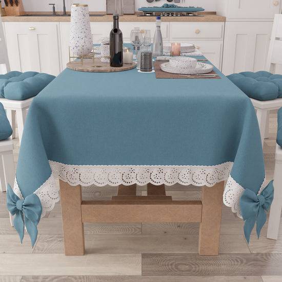 PETTI Tovaglia da Tavola Shabby Chic Copritavolo con Pizzo e Fiocchi Avion Ultimo giorno