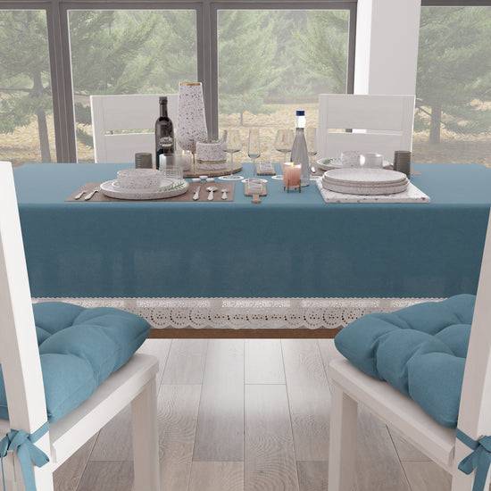 PETTI Tovaglia da Tavola Shabby Chic Copritavolo con Pizzo e Fiocchi Avion Ultimo giorno