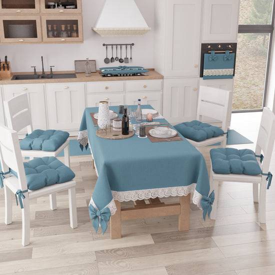 PETTI Tovaglia da Tavola Shabby Chic Copritavolo con Pizzo e Fiocchi Avion Ultimo giorno