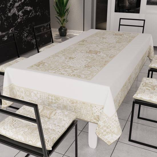 PETTI Tovaglia da Tavola Moderna, Copritavolo da Cucina, Vietri 02 Beige Officina