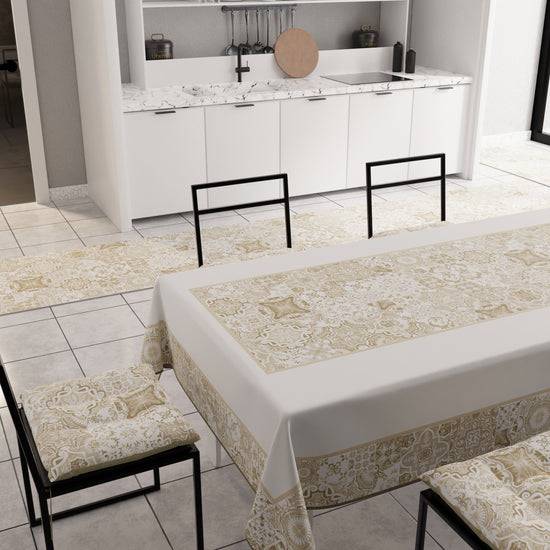 PETTI Tovaglia da Tavola Moderna, Copritavolo da Cucina, Vietri 02 Beige Officina