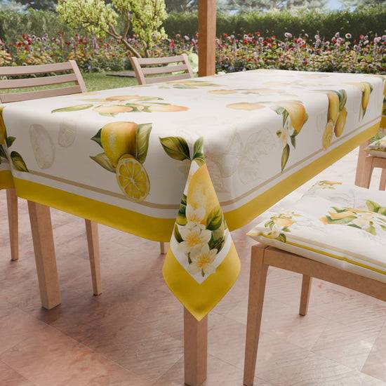 PETTI Tovaglia da tavola Antimacchia, Copritavolo da Cucina Lemon 02 Esporta salva
