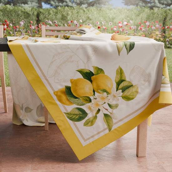 PETTI Tovaglia da tavola Antimacchia, Copritavolo da Cucina Lemon 02 Esporta salva