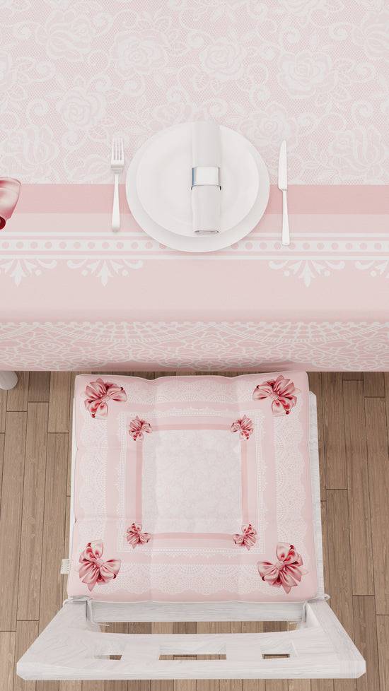 PETTI Tovaglia da tavola Antimacchia, Copritavolo da Cucina, Fiocco Rosa Qualità