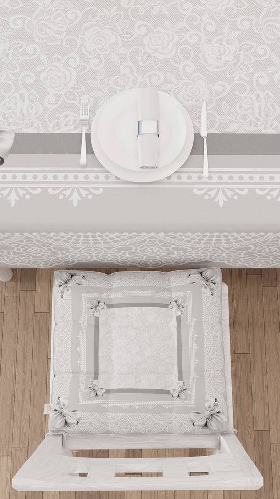 PETTI Tovaglia da tavola Antimacchia, Copritavolo da Cucina, Fiocco Grigio Promozione