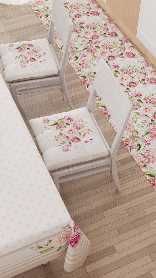 PETTI Tovaglia da tavola Antimacchia, Copritavolo da Cucina, Shabby Pois Beige Pezzi Unici