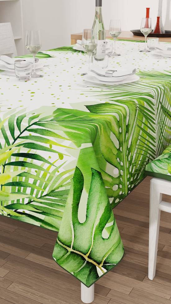 PETTI Tovaglia da tavola Antimacchia, Copritavolo da Cucina, Foglia Tropicale Negozi Online