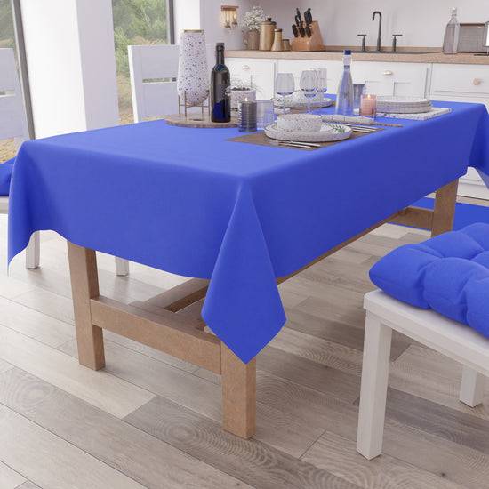 PETTI Tovaglia da Tavola in Cotone, Tovaglia Tinta Unita Blu Elettrico