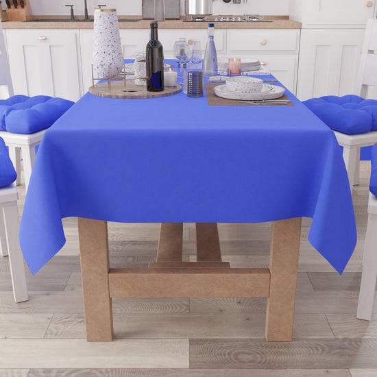 PETTI Tovaglia da Tavola in Cotone, Tovaglia Tinta Unita Blu Elettrico Offerta