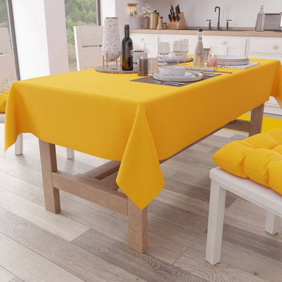 PETTI Tovaglia da Tavola in Cotone, Tovaglia Tinta Unita Giallo