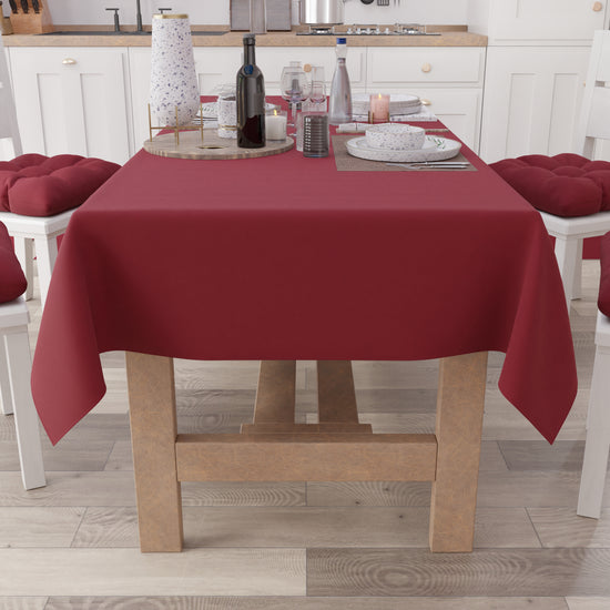 PETTI Tovaglia da Tavola in Cotone, Tovaglia Tinta Unita Bordeaux In Vendita