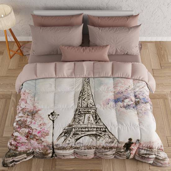 PETTI Piumone, Trapunta Matrimoniale, Singola, Piazza e Mezza, Paris, Parigi Torre Eiffel Flash Sale