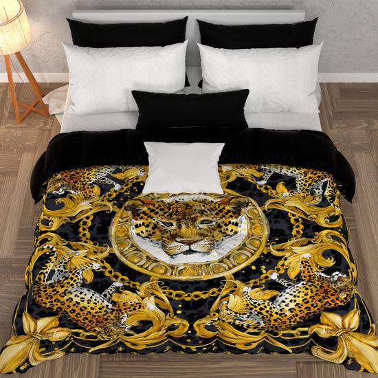 PETTI Piumone, Trapunta Matrimoniale, Singola, Piazza e Mezza, Leopardo Offerta Giorno del Papà