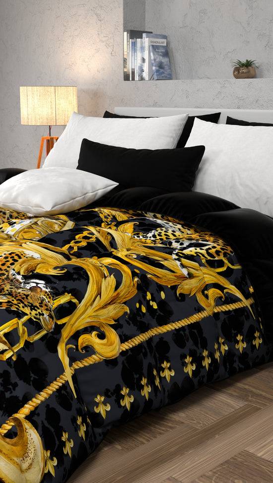 PETTI Piumone, Trapunta Matrimoniale, Singola, Piazza e Mezza, Leopardo Offerta Giorno del Papà