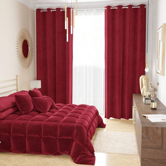 PETTI Trapunta, Trapunta Invernale Double Face in Morbido e Caldo Velluto Bordeaux Fino al 60% di sconto