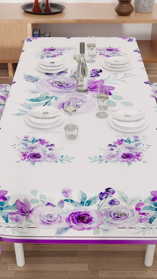 PETTI Tovaglia da tavola Antimacchia, Copritavolo da Cucina, Floreale Viola 50% di sconto con spedizione gratuita