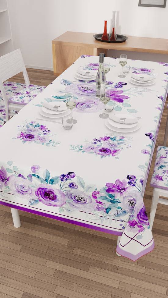 PETTI Tovaglia da tavola Antimacchia, Copritavolo da Cucina, Floreale Viola 50% di sconto con spedizione gratuita