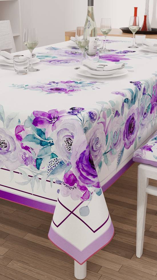 PETTI Tovaglia da tavola Antimacchia, Copritavolo da Cucina, Floreale Viola 50% di sconto con spedizione gratuita