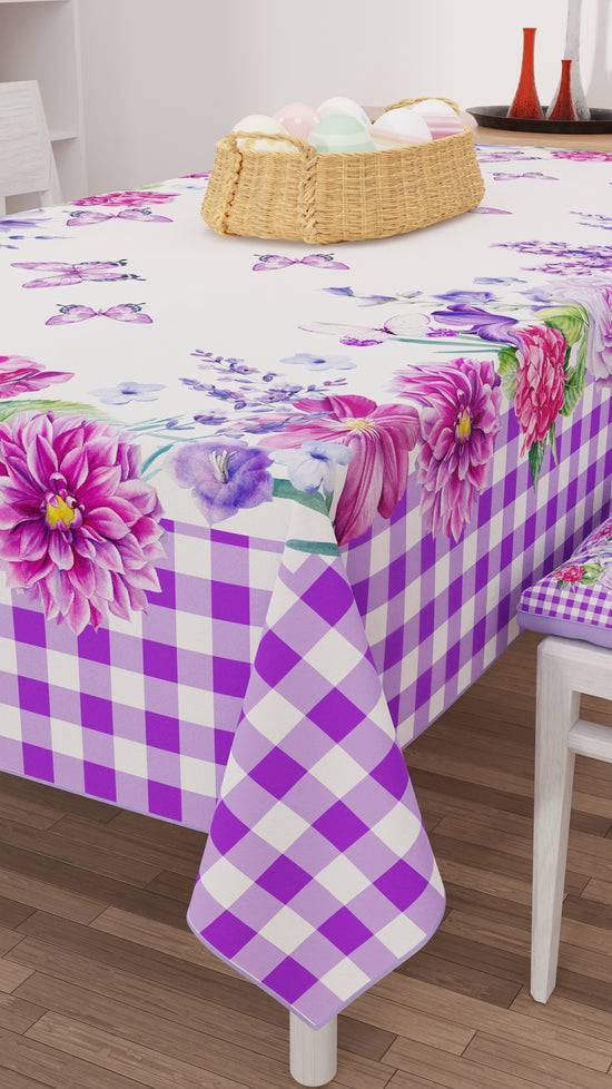 PETTI Tovaglia Pasqua da tavola Antimacchia, Copritavolo Pasqua da Cucina Vichy Viola In vendita
