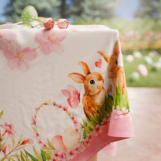 PETTI Tovaglia Pasquale da Tavola Antimacchia, Copritavolo Pasqua da Cucina Flora Soddisfazione Garantita