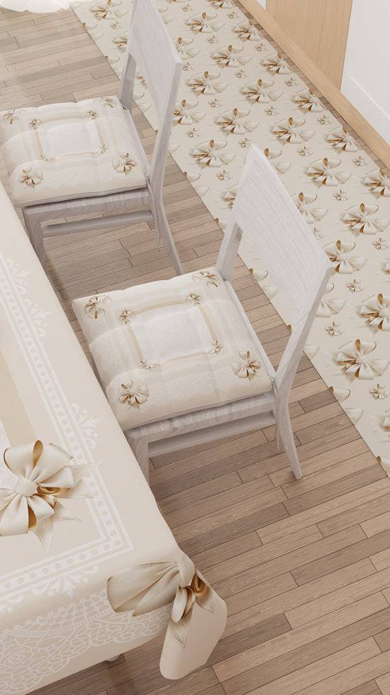 PETTI Cuscini per Sedie Coprisedia 6 Pezzi Fiocco Beige Sconto