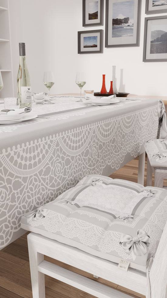 PETTI Cuscini per Sedie Coprisedia 6 Pezzi Fiocco Grigio Offerta