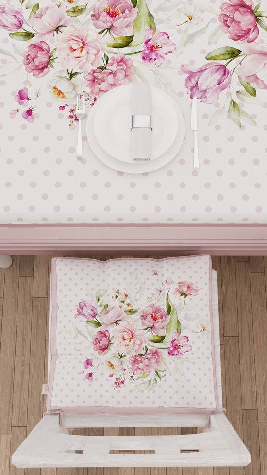 PETTI Cuscini per Sedie Coprisedia 6 Pezzi Shabby Pois Cipria Economico